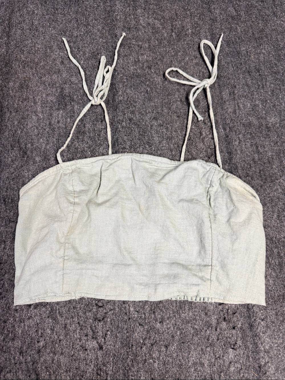 Abercrombie & Fitch Pale Mint Tie-Shoulder Crop Cami